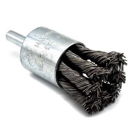 Superior Steel 1" End Brush 1/4" Shank - Knotted Wire 4500 RPM S1850